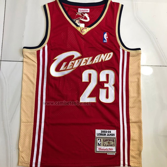 Camiseta Cleveland Cavaliers LeBron James #23 Mitchell & Ness 2003-04 Rojo